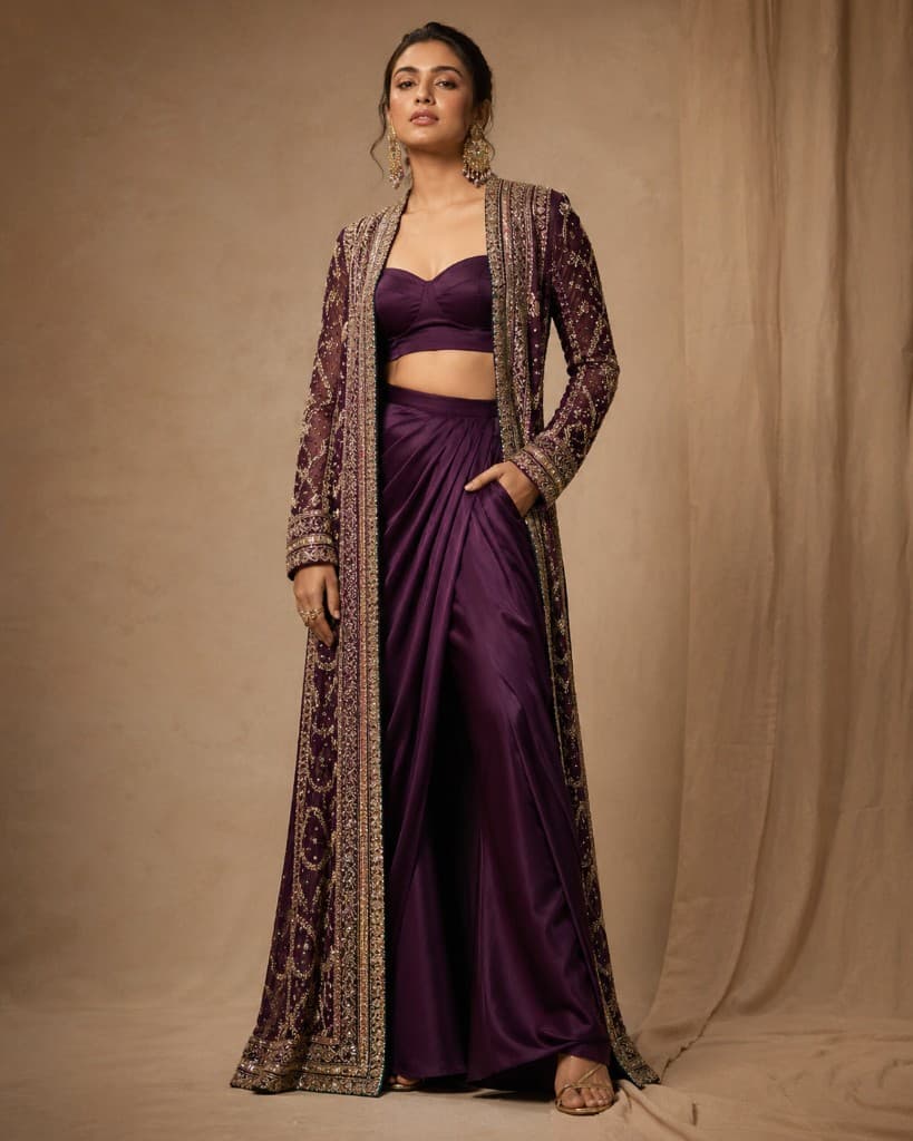 Royal Purple Embroidered Set